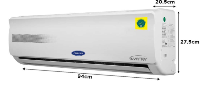 Dimension of carrier 1.5 ton 5 star split AC