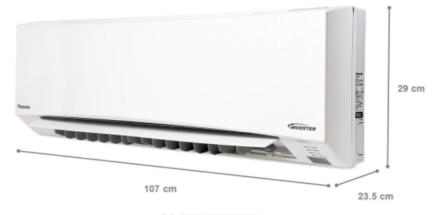 Panasonic 1.5 Ton 5 Star Twin Cool Inverter Split AC Dimensions